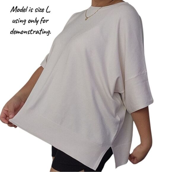 Splendid Women Supersoft Short Sleeve Sweatshirt Screwneck Cozy Boxy Fit XXL - Picture 4 of 11